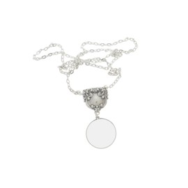 HHH Designs Antique Victorian Monocle Necklace | Classic Silver Magnifying Glass Pendant for Reading and Fashion | Vintage-Inspired Accessory for Men and Women | Made in USA | 36" Chain