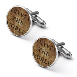Luckluccy Travel The World Cufflinks Antique World Map Cufflinks For Men Religious Christian Quote Cuff Links Mens Funny Shirt Unique Men's Accessories For Wedding Business