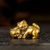 Playful Cats Brass Sculpture - 100% Solid Handcast Retro Animal