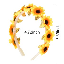 Guqqeuc Sunflower Hairband for Girls - Summer Wedding Hair Accessories, Adjustable Size - 1 Count