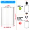 Skelang Clear Lip-less Glass Lamp Shade, Cylindrical Light Cover with