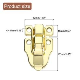 QUARKZMAN Pack of 2 Duckbill Reel Lock, 60 x 40 mm Retro Box Toggle Latch Metal Buckle Roller Lock without Padlock Hole with Screws for Suitcase Toolbox, Gold