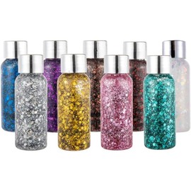 Brillos Hojuelas Corporales y Faciales Maquillaje Cabello Sombra de ojos, Uñas labios, Brillos en Gel Decorar Festival de arte Fiesta Maquillaje Alta 
