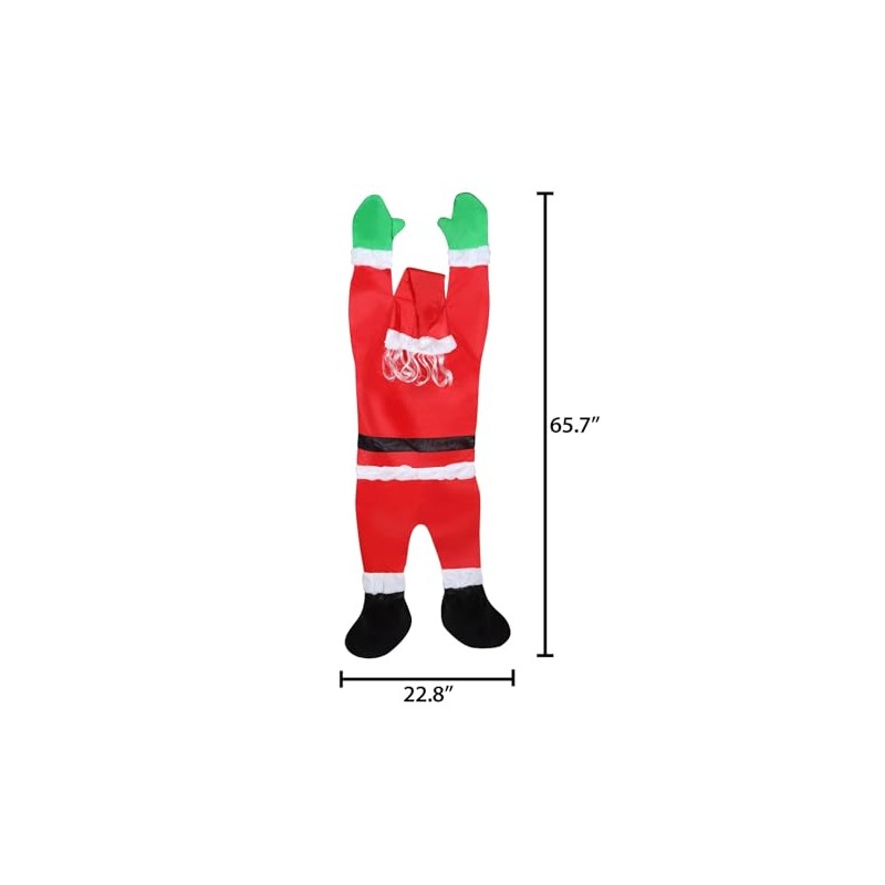Gemmy Santa Hanging From Gutter Christmas Decoration Red 1 pk