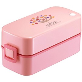 Asvel SS-T620 Lantus Lunch Box, 2 Tiers, Heart Full Tree, Bag Included, Pink
