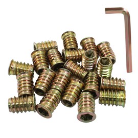Moicstiy 30 Pcs 5/16"-18 x 20mm Threaded Inserts for Wood, Nut Threaded Wood Inserts for Furniture