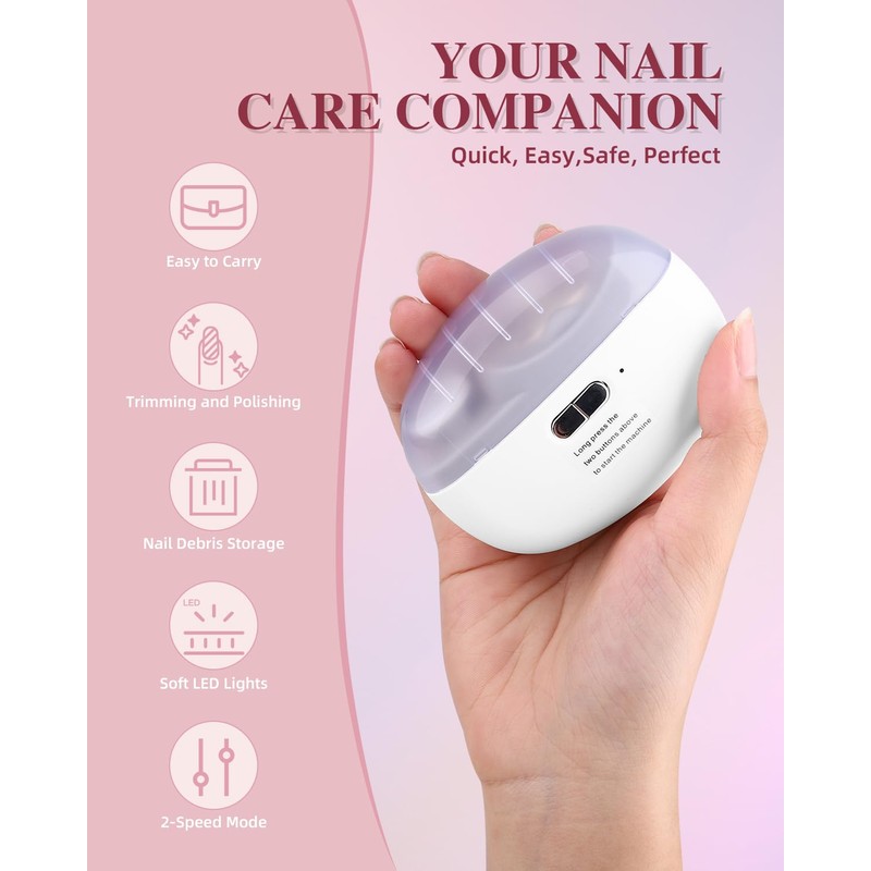 Allyplay 2025 Upgraded Electric Nail Clipper, Electric Nail File, 2