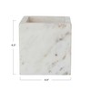 Creative Co-Op Large Square Marble Container, White