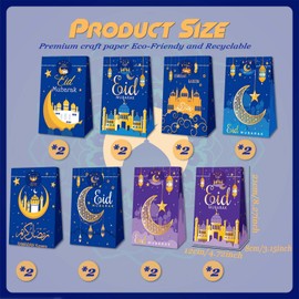 Eid Mubarak Gift Bags - Ramadan Calendar for Young People, Filled with Candy Bags, Hajj Mubarak, Bayram Gifts - Beautiful Eid Mubarak Decoration