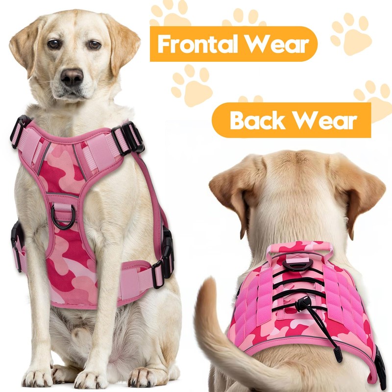 Heavy-Duty Tactical Dog Harness for Large Dogs, No Pull Adjustable