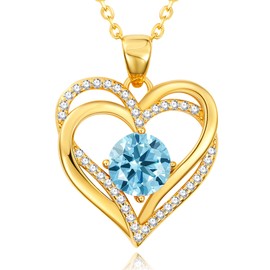 CREENCIA Wife Gifts Sterling Silver Necklaces for Women, Christmas Gifts for Women, Jewelry White Gold, Daughter Girlfriend Birthday Necklace, Heart Jewel, Anniversary Thanksgiving Gift for Her Mom