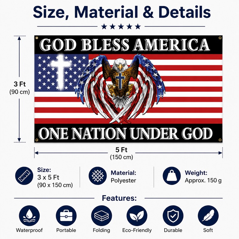 3x5 Ft Eagle Flag for Outdoor Display – Durable Polyester
