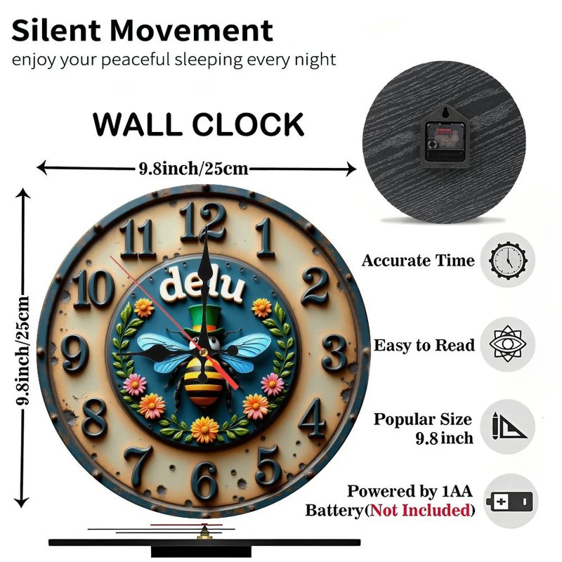 25x25cm Custom Wood Clock that Appeals to Customers Seeking Unique,