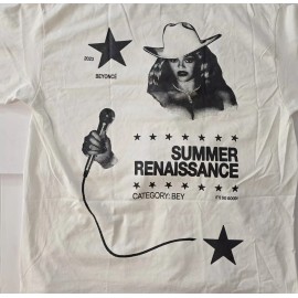 Renaissance Beyoncé RWT 2023 Renaissance World Tour White Cowgirl Style T Shirt NEW SMALL
