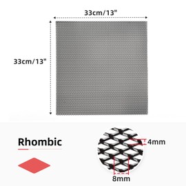AggAuto Universal 13"x13" Car Grill Mesh - Aluminum Alloy Automotive Grille Insert Bumper Rhombic Hole 4x8mm, 3Pcs One of the Most Multifunctional Shape Grids Black