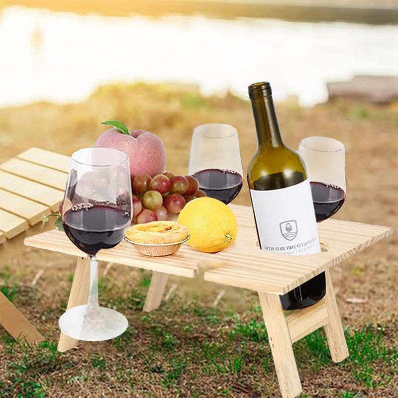 Outdoor Wine Picnic Table Folding Portable Picnic Table and Cheese