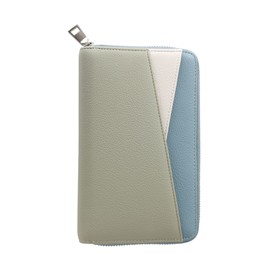 [KYOWARABE] Passbook Case, Magnetic Proof, Passbook Holder, Storage Capacity More Than Appearance x 18 Colors to Choose from x 8 Passbook Pockets, 12, Ice green × ash blue