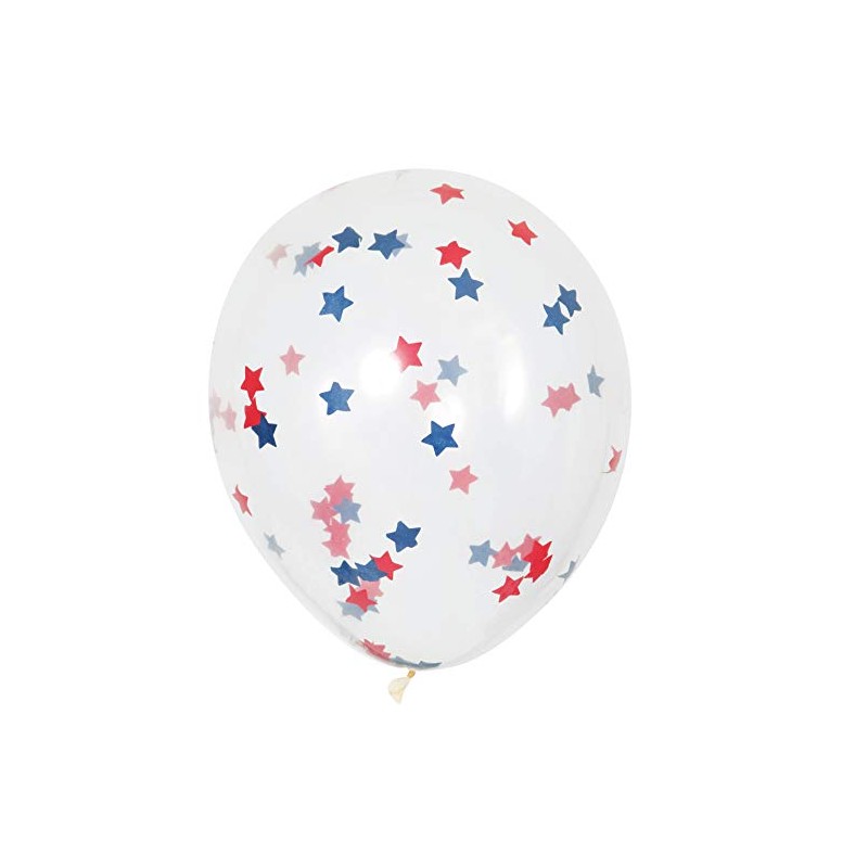 Unique Party 57083 - 16" Star Confetti Balloons, Pack of