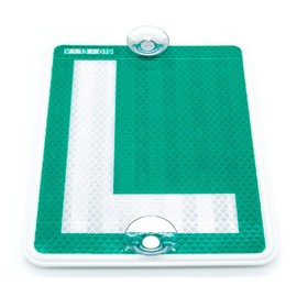 Autodomy Novel Driver L Plate with 2 Extra Strong Suction Cups for Car | L Driver Novel Approved by the DGT for Car is Reflective | Remove and Install