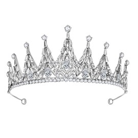 Silver Color Drop Tiaras And Crowns Wedding Hair Accessories Bridal Crown Tiara Diadem Wedding Headpiece Women Hair Jewelry