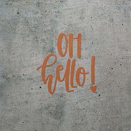 Decal Stickers of Oh Hello (Nut Brown) (Set of 2) Premium Waterproof Decal Stickers for Laptop Phone Accessory Helmet Car Window Mug Tuber Cup Door Wall Decoration - BICVER1c90700NB0124