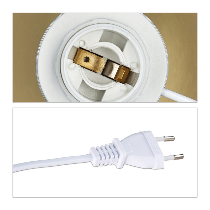 Relaxdays Bedside Lamp with Touch, Modern Table Lamp, H x