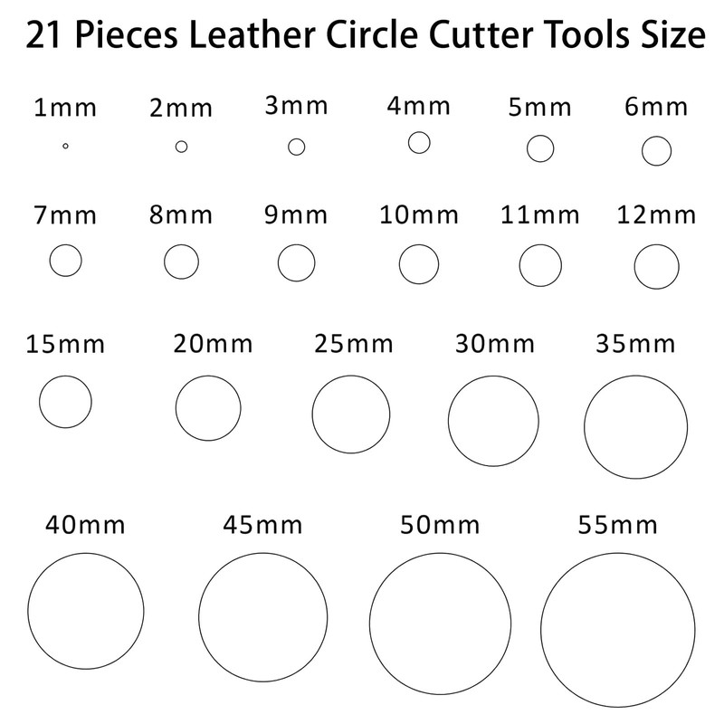 ZAPSIFOU 21 Pieces Leather Circle Cutter Tool Set, Hole Punch