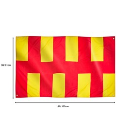 Runesol Northumberland Flag, 91x152cm, 3ft x 5ft, Northumberland Day Flag, Northumbrian Flag, 4 Grommets, Eyelet in Every Corner, Premium Flags, Inside, Outside, Vivid Colours