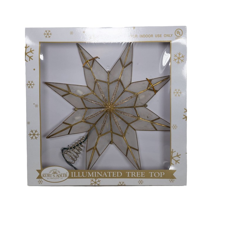 Kurt S. Adler UL3149 Treetop, White, Gold, 16.14l x 15.75w