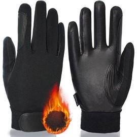 Goat Leather Equestrian Riding Gloves, Women Winter Riding Gloves, Windproof and Warm, Riding Sport Gloves, Men's Women's  Universal Black Riding Gloves ulated Gloves - Color: Goat Leather Brown, Size: Large