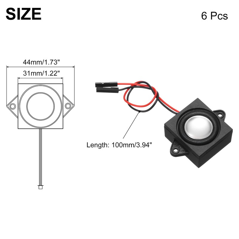 QUARKZMAN Pack of 6 3 Watt 4 Ohm Single Mini
