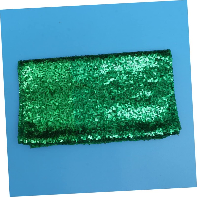 Mikinona Elegant Green Sequin Table Runner Lightweight Party Tablecloth for