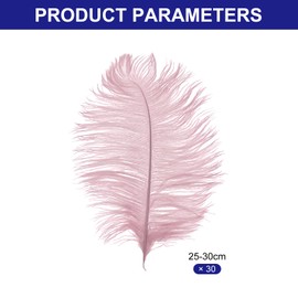 PATIKIL Pack of 30 Natural Ostrich Feathers Wholesale 10-12 Inch / 25-30 cm Large Ostrich Feathers for Crafts, Home Decoration, Wedding Party, Vase Decor (Dark Pink)