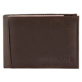 Lambskin Leather Mini Wallet Bifold Landscape in Brown Dimensions 10 x 7 cm 1 Coin Pocket, 2 Transparent Credit Card Holder 495232070002