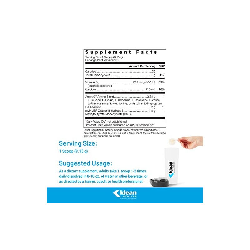 Klean Athlete Klean Essential Aminos + HMB - Blend of