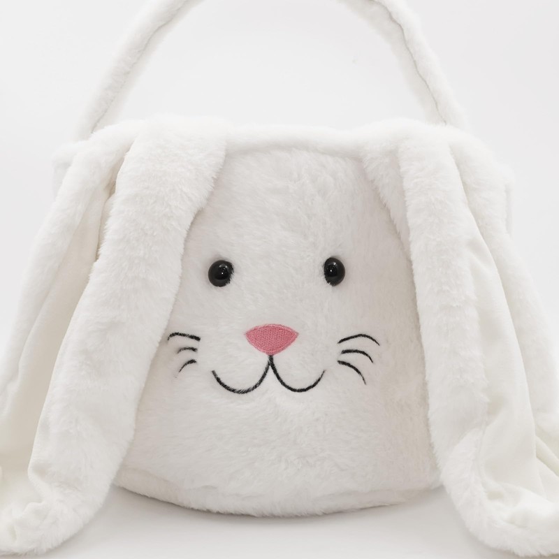 KEGOZ Plush Easter Basket, Bunny Easter Buckets, Easter Gift Bags