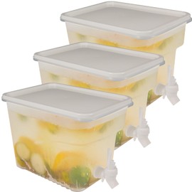 3 Pack 1.3 Gallon Fridge Drink Dispenser with Spigot, Leak-proof Plastic Beverage Drink Dispenser Refrigerator Iced Juice Lemonade Dispenser Water Dispenser for Party