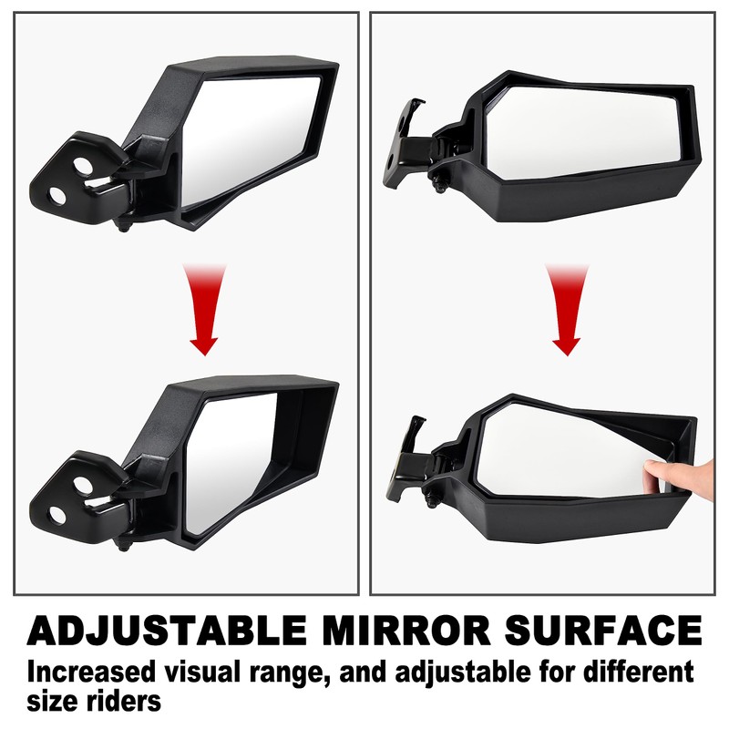 SAUTVS Side Mirrors for Honda Pioneer 1000 2016-2025, Adjustable Rearview