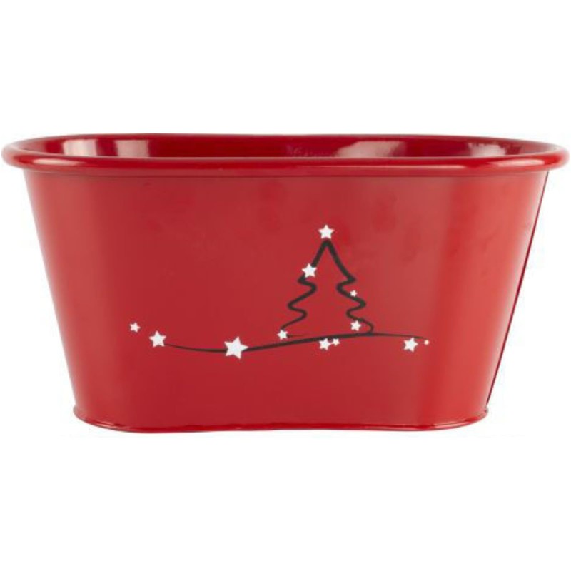 Fyne-Finds Set of 2 Red Tin Pail Trough Planter Pot