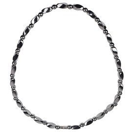 aesdox Black Hematite Necklace for Men Women Black Necklace for Men, 45 inches, Stainless Steel, Hematite