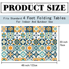 CREATCABIN Elastic Tablecloth Elastic Rectangular Tablecloth Leak-Proof Scratch-Resistant Waterproof Washable Reusable Vinyl Matching Table 4 Feet for Dinner Wedding Outdoor 76 x 122 cm