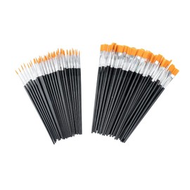Ideen mit Herz Brush Set | Nylon Artist Brushes | Bulk Pack | Round & Flat Brush | Pack of 100