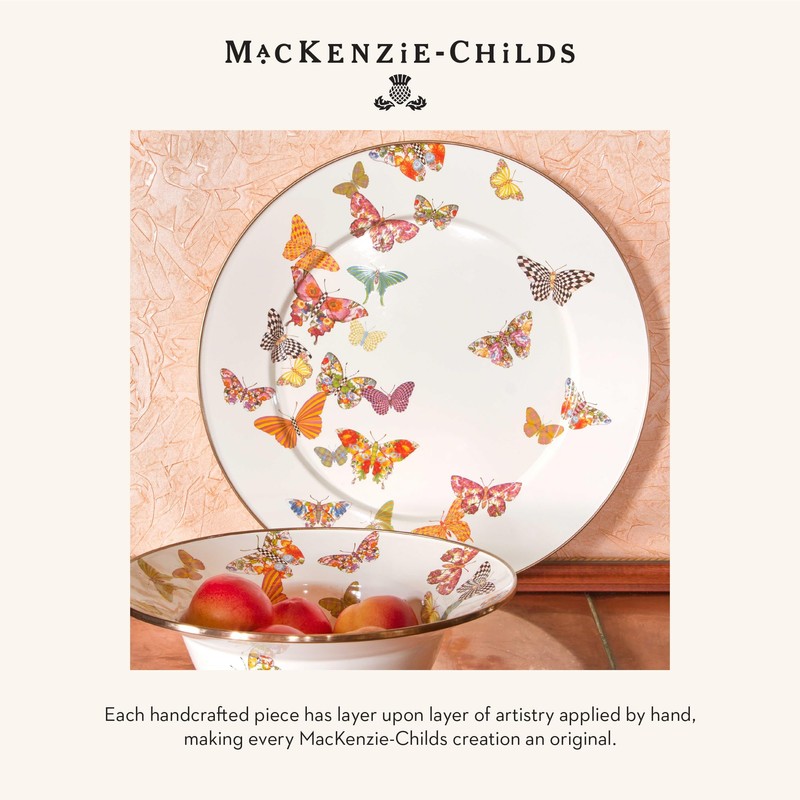 MACKENZIE-CHILDS Enamel Serving Platter, Butterfly Garden