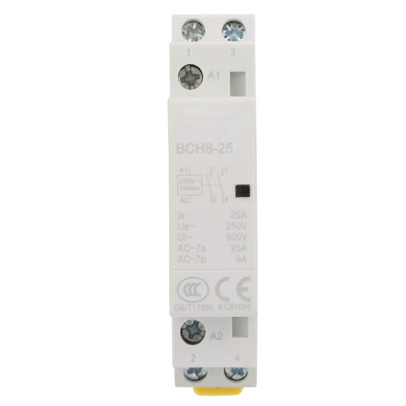 2P 25A AC Contactor, 220V/230V 2NO 50/60HZ DIN Rail Household