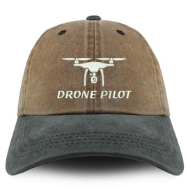 Trendy Apparel Shop Drone Pilot Embroidered Pigment Dyed Unstructured Cap - Khaki Green
