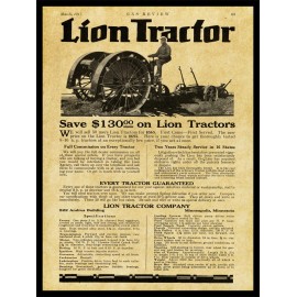 Lion 1917 Lion Tractors of Minneapolis, Minnesota NEW Metal Sign: 12x16 Large Size