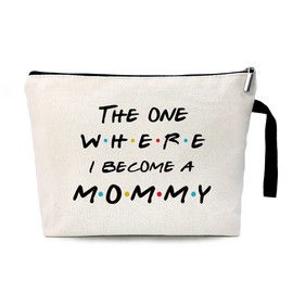 The One Where I Become a Mommy Cosmetic Bag， Baby Shower Presents，New Mommy Gift，Friends TV Show Cosmetic Bag，Congratulations Gift for First Time Mom，Promoted to Mom，Pregnancy Announcement Gift