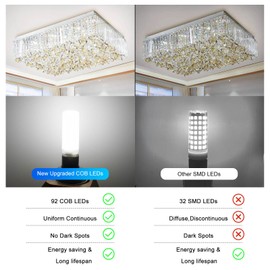 Megereet G9 LED Bulb Dimmable,60W 75W 80W Halogen Equivalent, Daylight White 6000K 8W 800LM T4 COB G9 Base LED Bulb Bi Pin Base Chandelier Lighting, No-Flicker 360°Beam Angle 120v Pack of 5