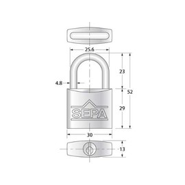 High Logic G-250 Dimple Padlock, 1.2 inches (30 mm), 3 Keys