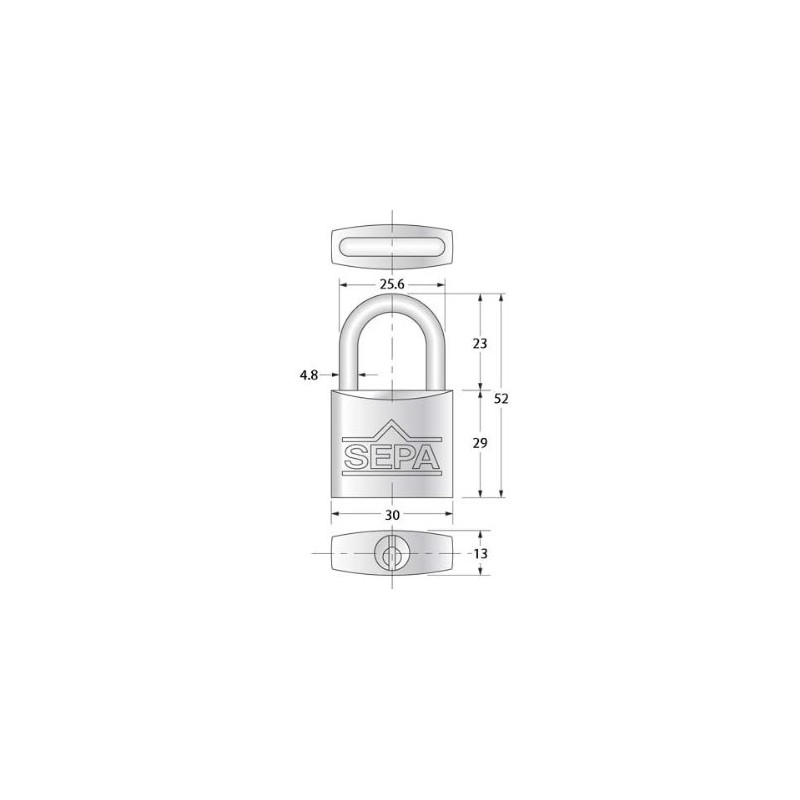 High Logic G-250 Dimple Padlock, 1.2 inches (30 mm), 3
